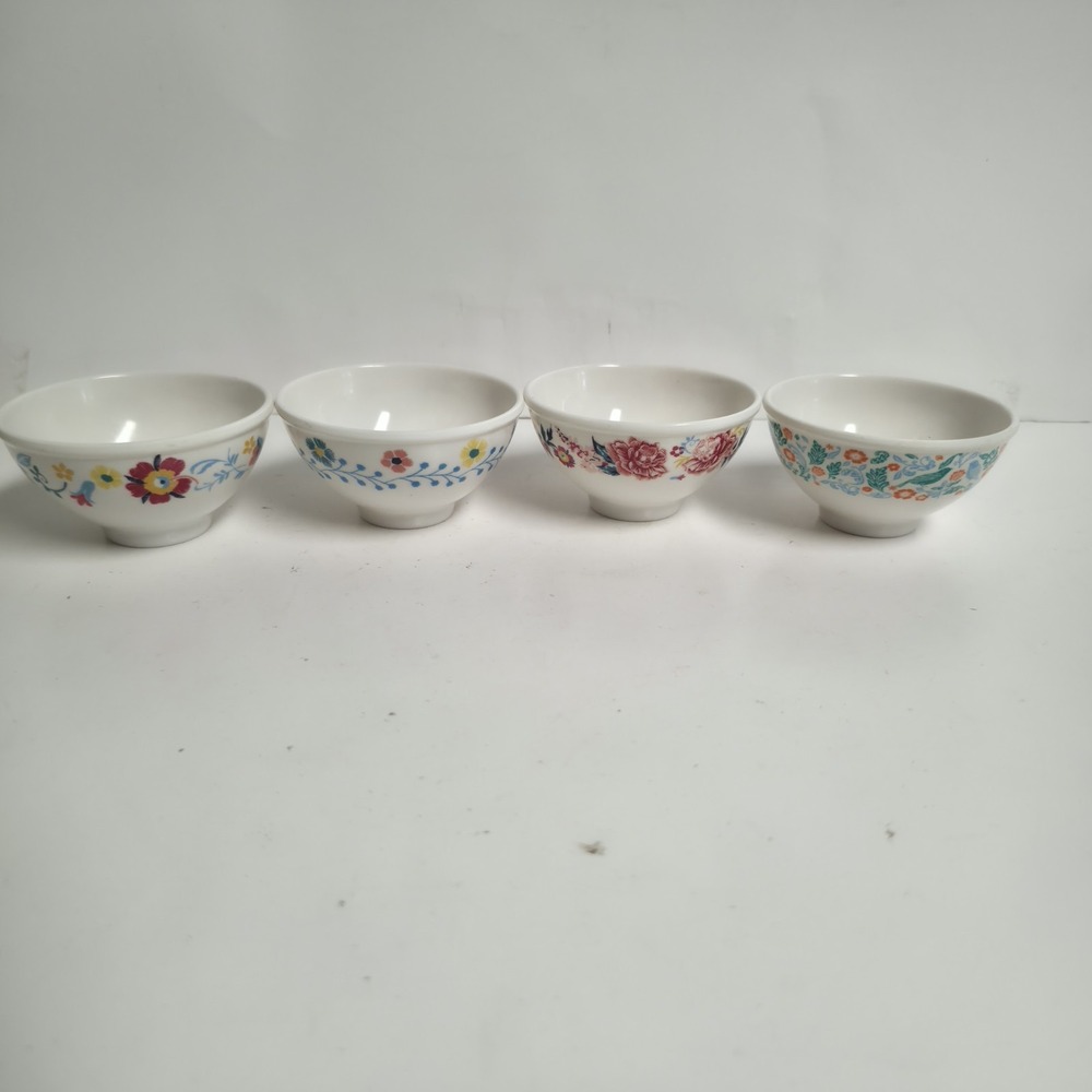 Pioneer Woman Keepsake Floral Melamine Prep Bowls Set of 4 Plastic Mini Dipping